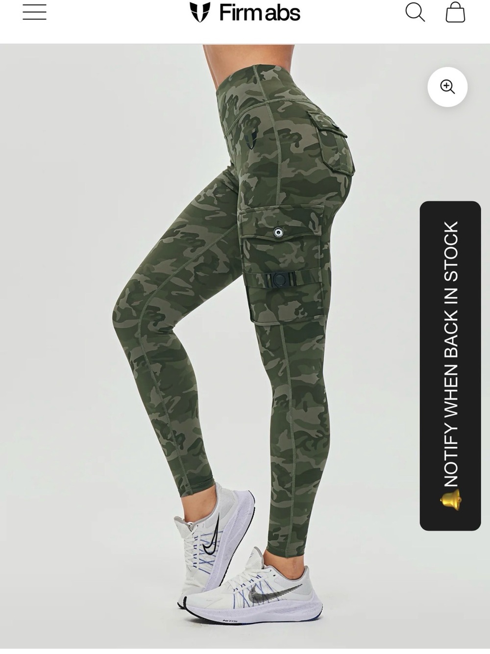 Firm abs Camo Cargo Leggings Size M